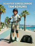 Çocuk Kaykay Paten Scooter Bisiklet Koruyucu Dizlik Seti 2 Adet Siyah-1