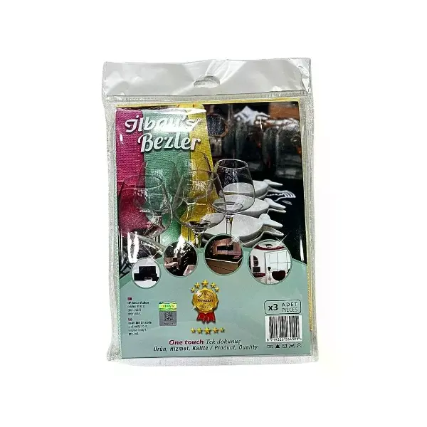 Renkli 3'li krofiber Tezlik Bezi 40x60