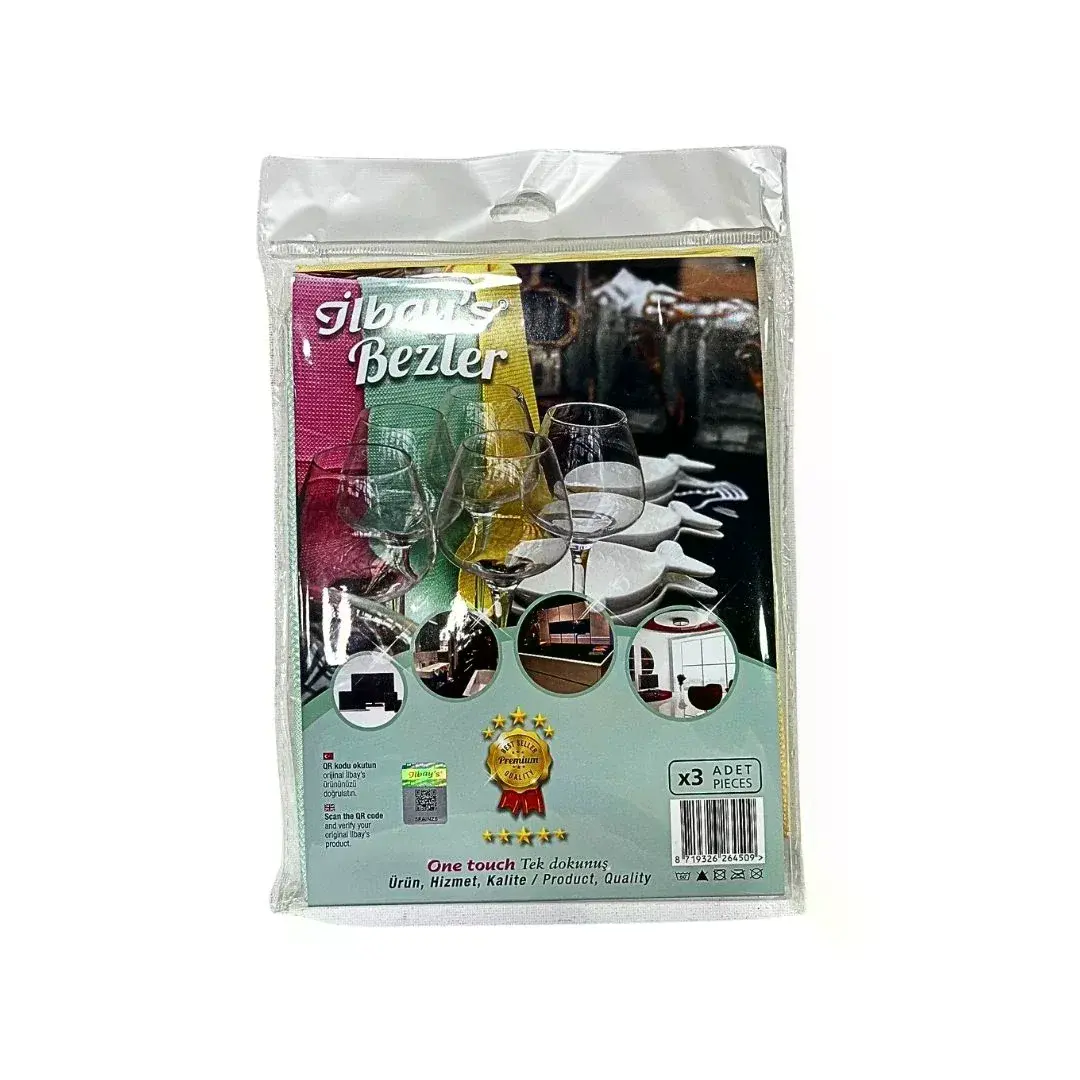 Renkli 3'li krofiber Tezlik Bezi 40x60