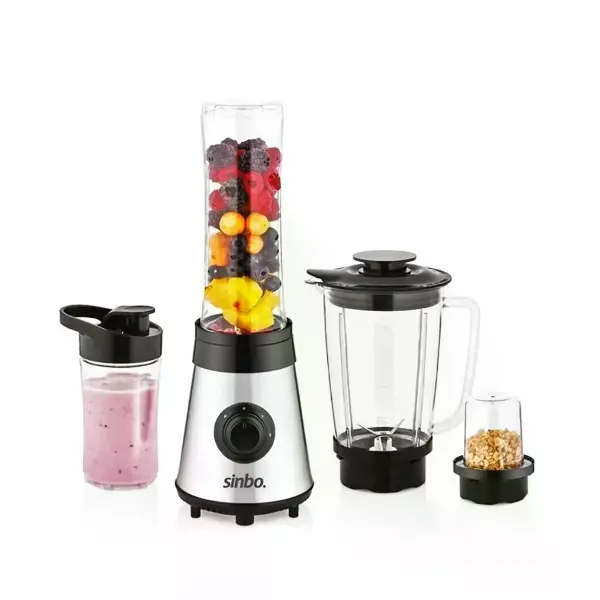 Buz Kırıcı - Kahve Öğütücü Hazneli - Şişeli Çok Amaçlı Smoothıe Blender 800ML - 500W SHB-3190