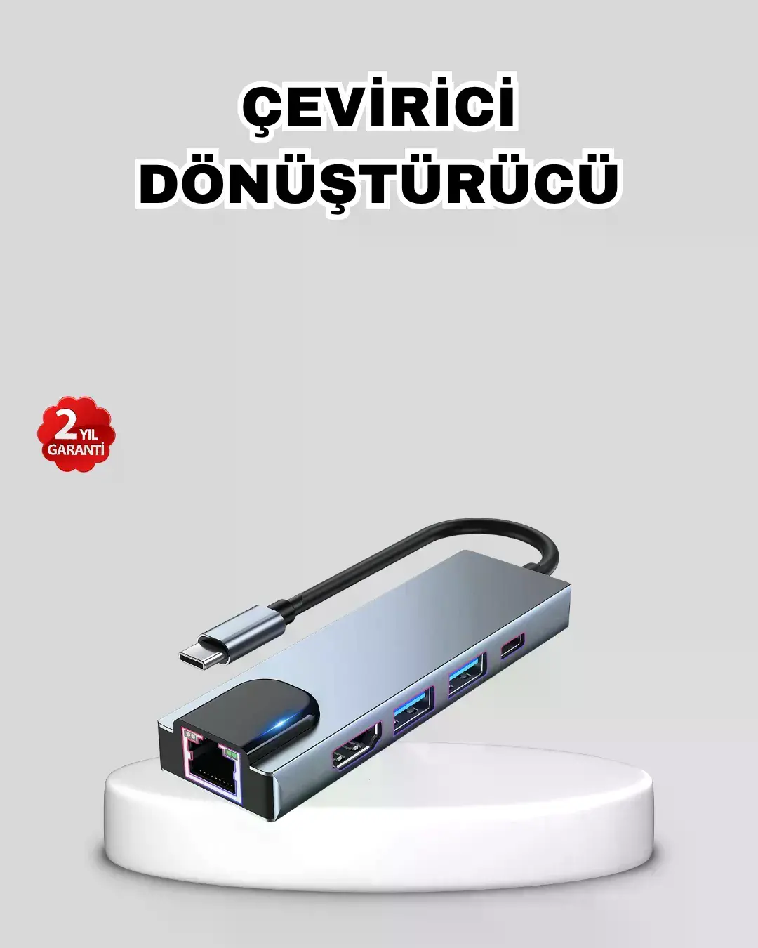 Type-C Çoklu Dönüştürücü – Alünyum Gövde, Hızlı Veri Aktarımı ve Şarj Desteği
