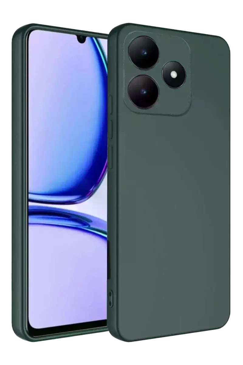 Realme C61 Kılıf First Silikon - Koyu Yeşil