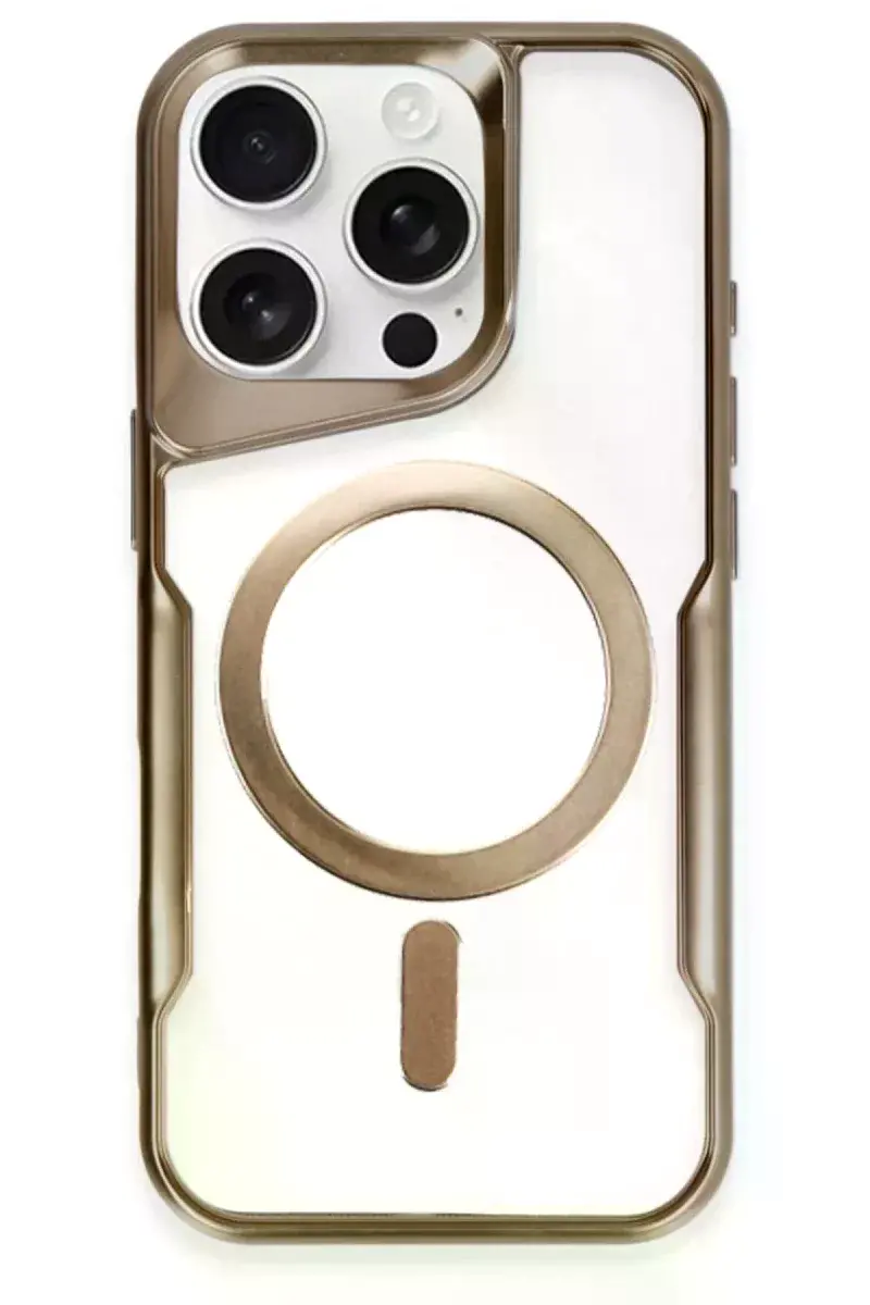Apple iPhone 16 Pro Max Kılıf Boyi Magsafe Silikon Kapak - Kahverengi