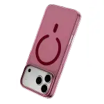 Apple İphone 18 Pro Combo Sert Şeffaf Magsafe Kapak - Bordo-2