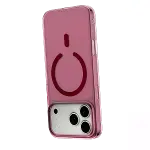 Apple İphone 18 Pro Combo Sert Şeffaf Magsafe Kapak - Bordo-3