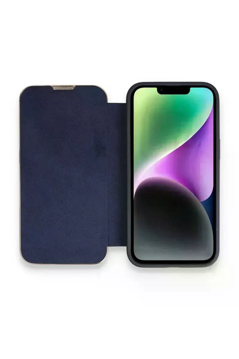 Apple iPhone 14 Pro Max Kılıf Dolpin Kapaklı - Lacivert