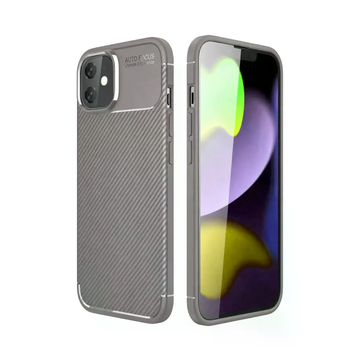 Apple İphone 11 Kılıf Auto Focus Karbon Kapak - Gri