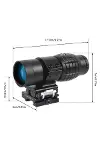Magnifier 3x Yakınlaştırmalı Dürbün 22mm Ray Uyumlu, Katlanır Yaylı Ayaklı-3