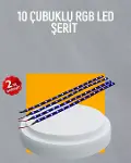 LED Yağmur Işığı Seti 10 Adet Meteor Çubuk Aydınlatma-1