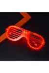 Kırmızı Led Işıklı Parti Gözlüğü - Neon Glow Şerit Gözlük 3 Modlu-4