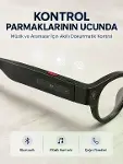 Siyah Kameralı Akıllı Gözlük AI Görüntü Tanıma Bluetooth Müzik Telefon Görüşme Dokunmatik Kontrollü-1