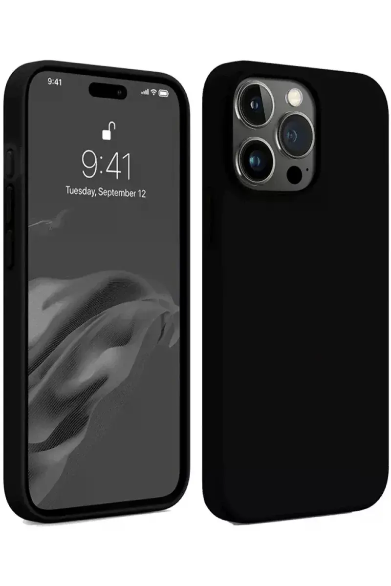 Apple iPhone 15 Pro Kılıf First Silikon - Siyah