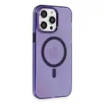 Apple İphone 14 Pro Max Kılıf Tron Şeffaf Magsafe Kapak - Derin Mor-1
