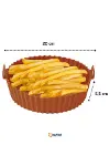Renkli Isıya Dayanıklı Yıkanılabilir Silikon Fırın Ve Airfryer Yuvarlak Model Pişirme Matı 20 Cm-3