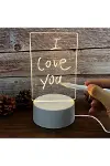 USB Kablolu Işıklı Kendiliğinden Beyaz Kalemli-Silgili Kreatif 3D Görselleştirme LED Lambası-3