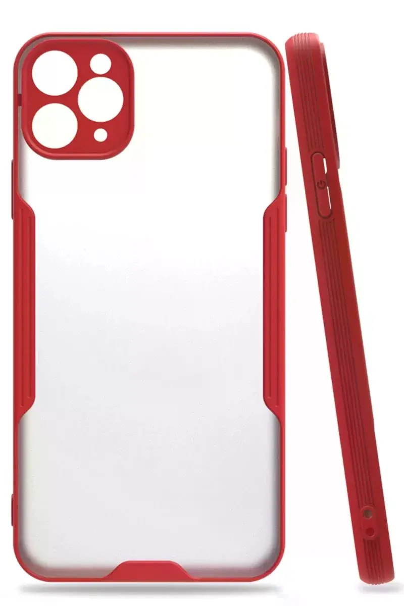 Apple iPhone 11 Pro Kılıf Platin Silikon - Kırmızı