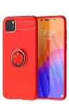 Huawei Y5P Kılıf Range Yüzüklü Silikon - Kırmızı-1