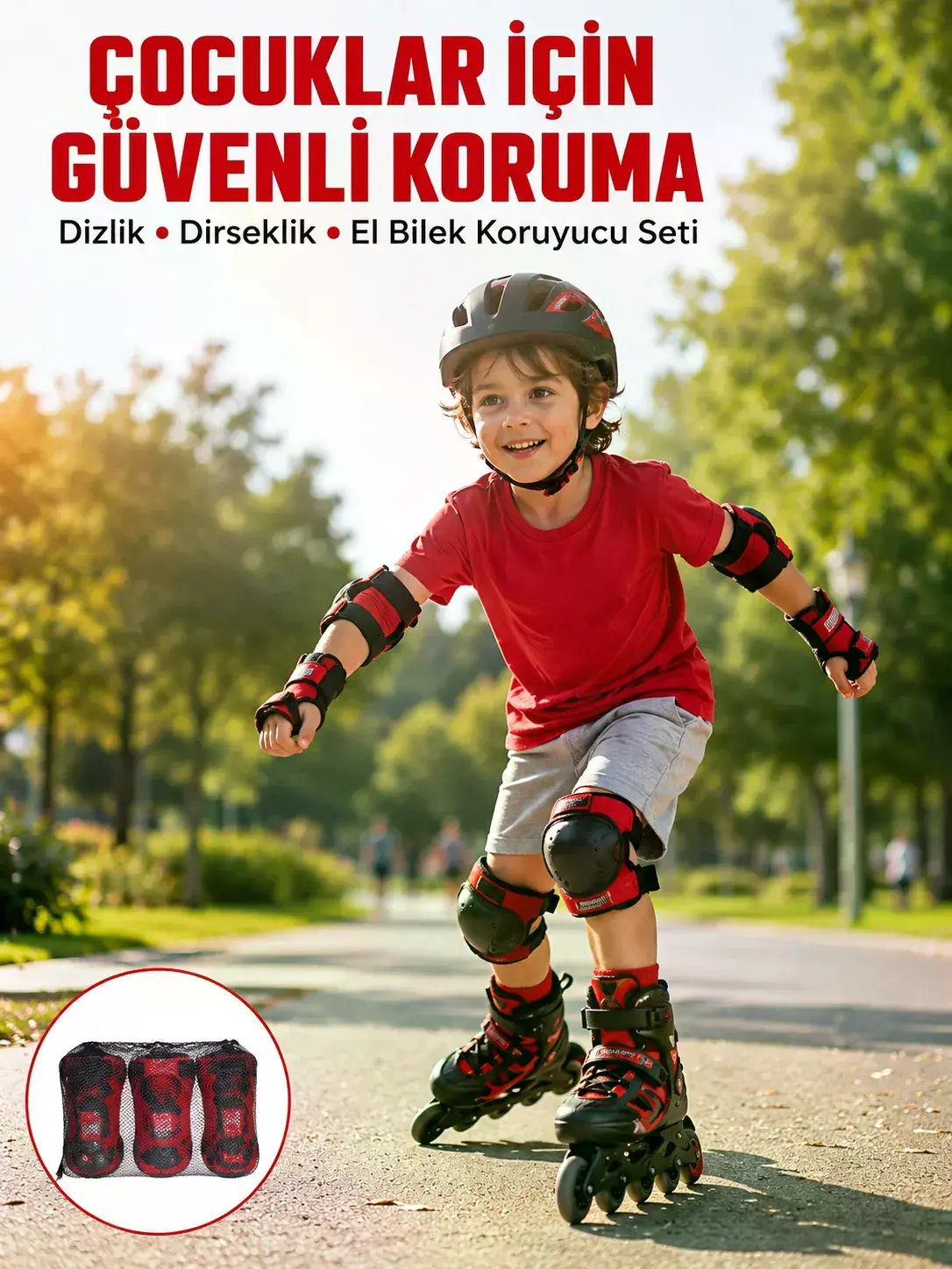 Koruyucu Seti Dizlik Dirseklik Bileklik Nefes Alabilir Koruma Ekipmanı