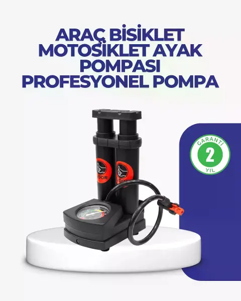 Kaymaz Pedallı Ayaklı Hava Pompası Tüm Supap Uyumlu