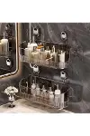 SN-29266 Vantuzlu Şeffaf Banyo Mutfak Rafı Organizer-2