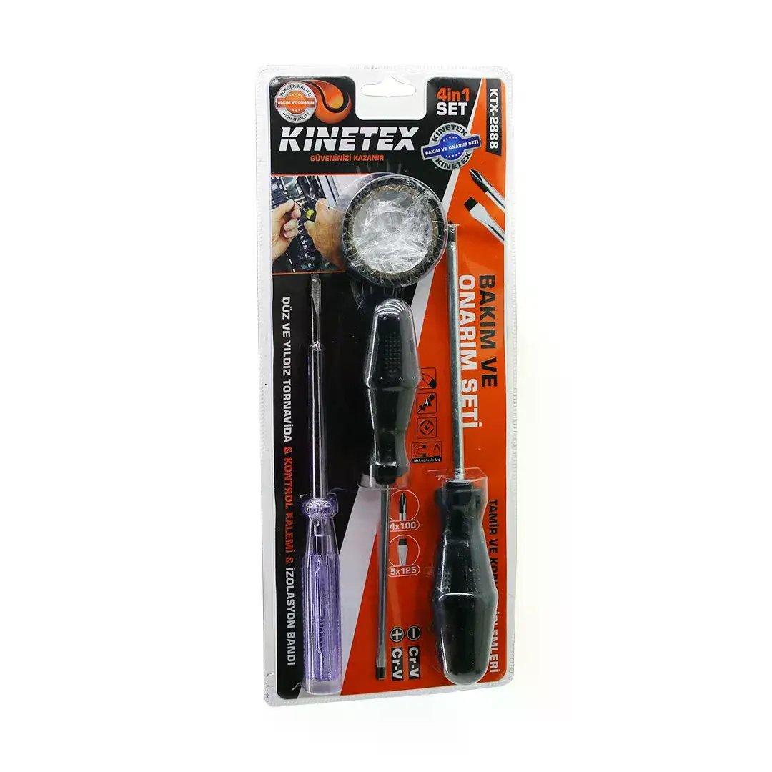 4PCS Tornavida - Çok Amaçlı Set Düz-yıldız Tornavida - Kontrol Kalem - Elektrik Bant