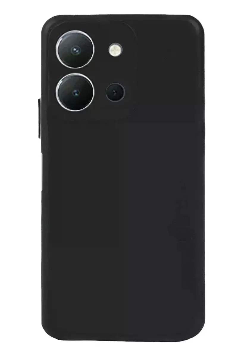 Vivo Y36 Kılıf Nano içi Kadife Silikon - Siyah