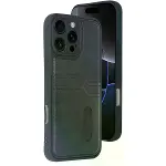 Apple İphone 16 Pro Kılıf Sara Kartvizitli Deri Kılıf - Siyah-1