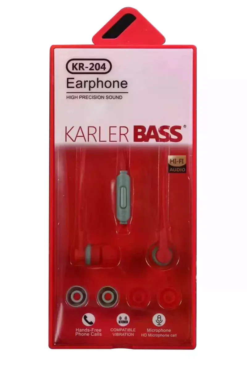 Karler Bass KR-204 Kablolu Kulaklık - Kırmızı