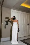 Kadın Gösterişli Straplez Balık Kesim Maxi Abiye Elbise-4