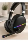 RGB Işıklı Bluetooth krofonlu Kulaklık Uzun Süreli Kullanım Type-C Şarjlı-3