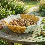 Çiçek Model Çift Renkli Plastik Rattan Ekmek ve Meyve Sepeti - Çok Amaçlı Banyo ve Mutfak Düzenleyic-4