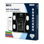 Bluetooth - Vücut izli Dijital Baskül Terazi Tartı 180KG/50G Yağ - Su - Kas Oran - Bmı İ11-023-3