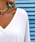 Kadın Uzun Kollu V Yakalı Viskon Modal Bluz-2
