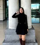 Kadın Uzun Kollu Balıkçı Yaka Salaş Kusa Akrilik Elbise-8