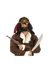 Kahve Renk Şapkalı Siyah Sakallı Lu Jack Sparrow Denizci Korsan Gözlüğü 24x25 Cm-3