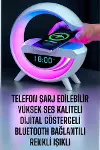 Bluetooth Hoparlör Dijital Göstergeli Wireless Şarj RGB Işıklı-1