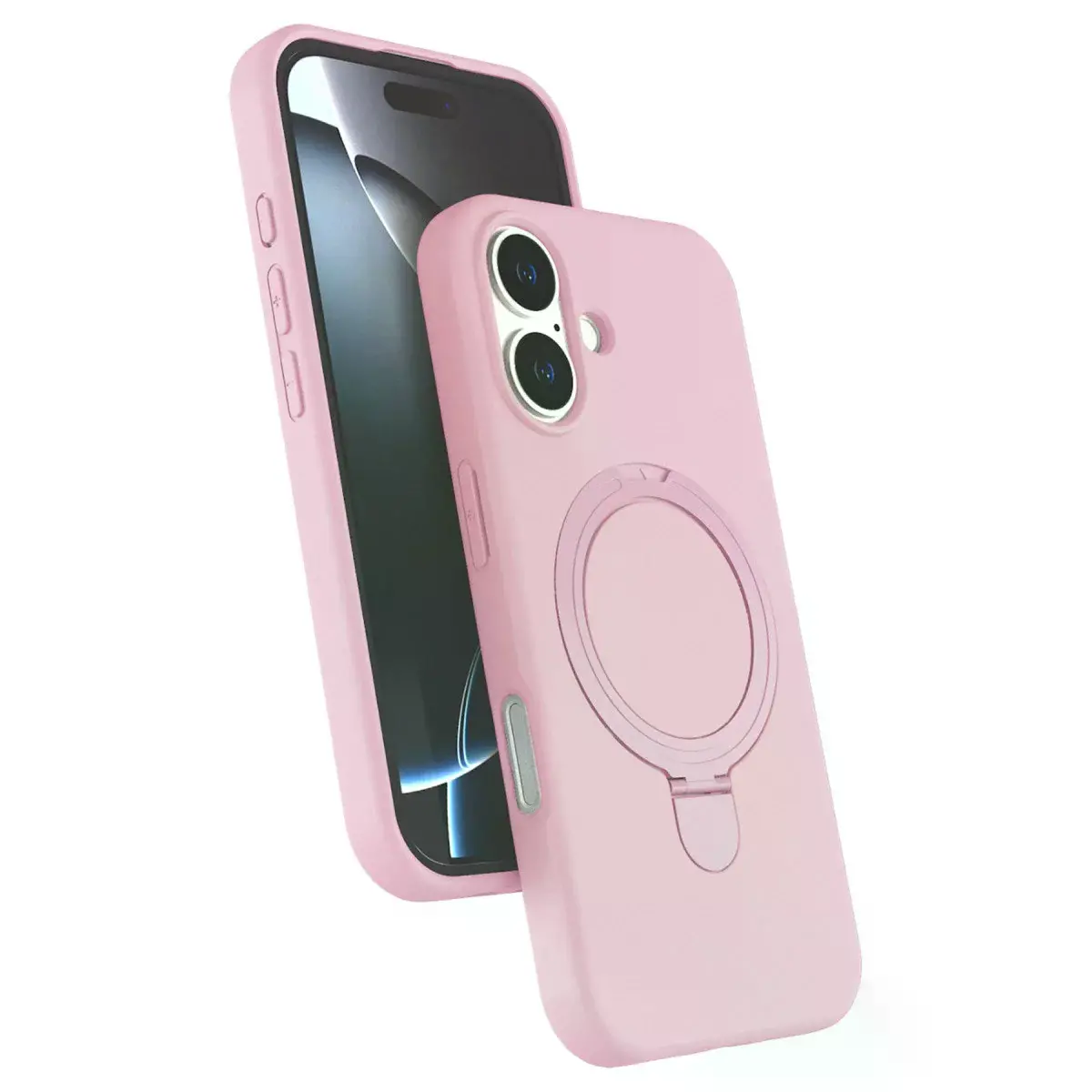 Apple İphone 16 Plus Regal Magsafe Standlı Kapak - Açık Pembe