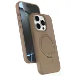 Apple İphone 15 Pro Max Regal Magsafe Standlı Kapak - Çöl Titanyum-1