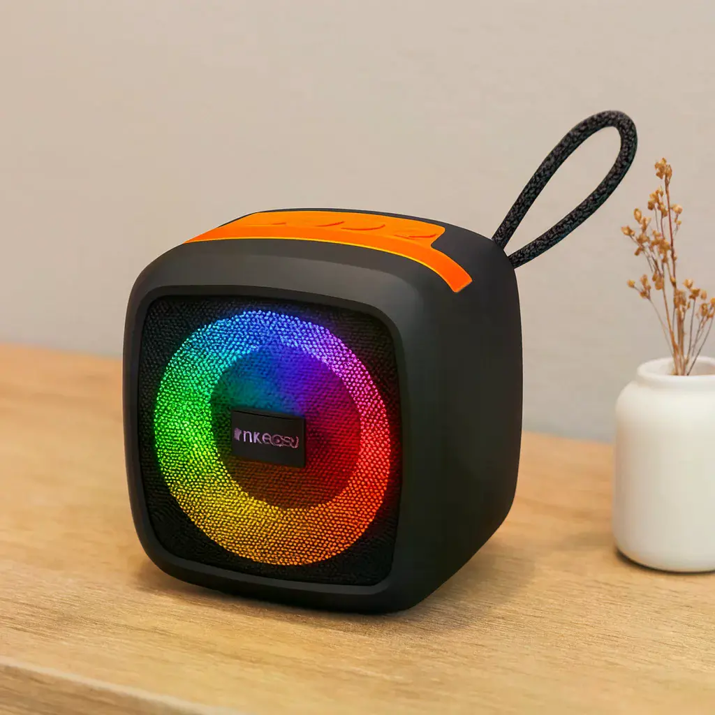 Kablosuz Taşınabilir Bluetooth Hoparlör (Işıklı, USB/TF, 1200mAh)