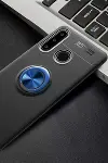 Huawei Y6P Kılıf Range Yüzüklü Silikon - Siyah-Mavi-2