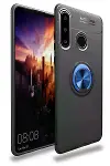 Huawei Y6P Kılıf Range Yüzüklü Silikon - Siyah-Mavi-1