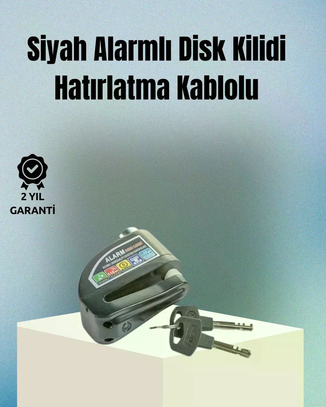 Motosiklet ve Bisiklet İçin 6mm Pinli Alarmlı Disk Kilidi