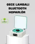 Gece Lambası Stereo Bluetooth Hoparlör Dijital Saatli Vintage Tasarım Çok Fonksiyonlu-1