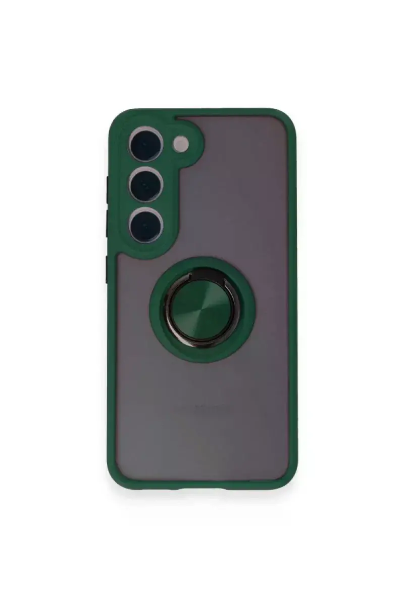 Samsung Galaxy M15 Kılıf Montreal Yüzüklü Silikon Kapak - Yeşil
