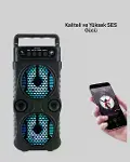 Bluetooth Bağlantılı LED Işıklı Taşınabilir Hoparlör – 1200 mAh Şarjlı, FM Radyolu-4