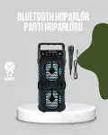 Bluetooth Bağlantılı LED Işıklı Taşınabilir Hoparlör – 1200 mAh Şarjlı, FM Radyolu-1