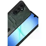 Samsung Galaxy A17 5g Sara Kartvizitli Deri Kılıf - Yeşil-2