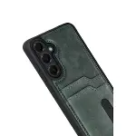 Samsung Galaxy A17 5g Sara Kartvizitli Deri Kılıf - Yeşil-3