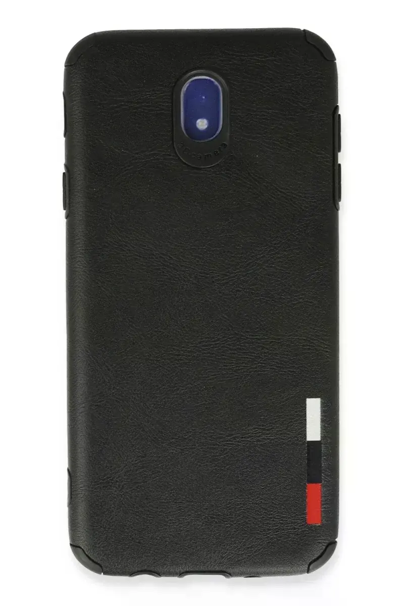Samsung Galaxy J7 Pro / J730 Kılıf Loop Deri Silikon - Siyah