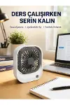 Şarjlı Masaüstü Fan 3 Kademeli Güçlü Hava Akışı-1